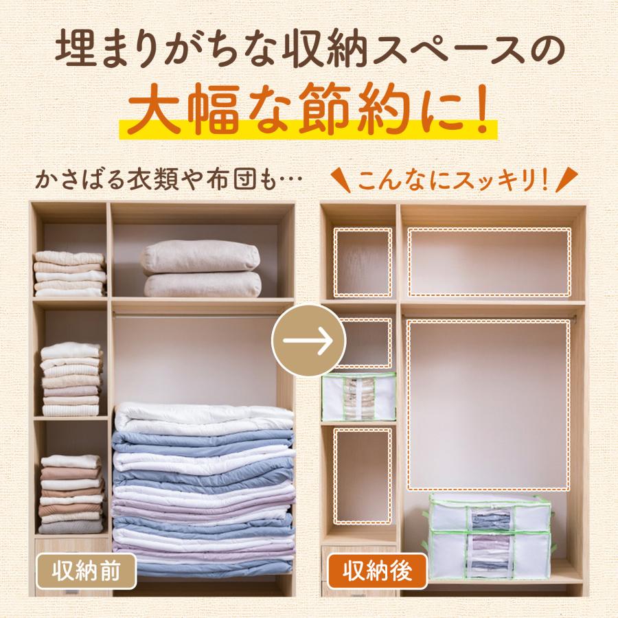 MRG JAPAN 圧縮袋 一体型 収納袋 収納ボックス 布団 衣類 衣替え 収納