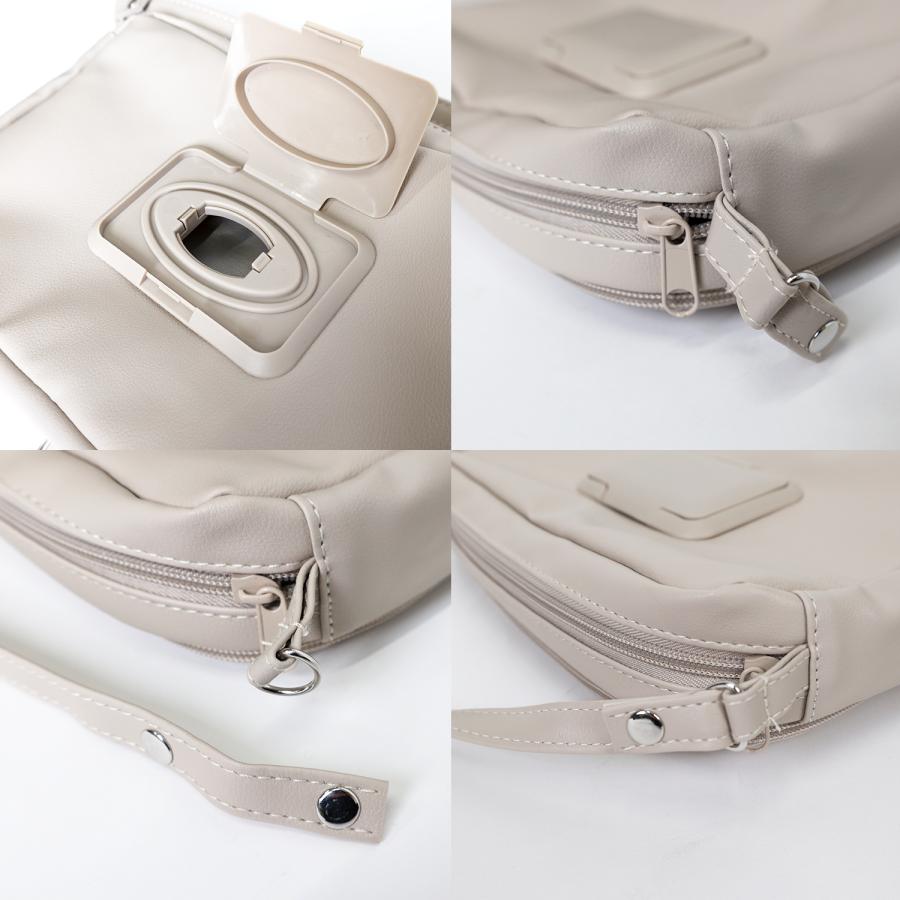 圧縮おむつポーチ ショルダー おしりふき内蔵 ベビーポーチ おむつ入れ