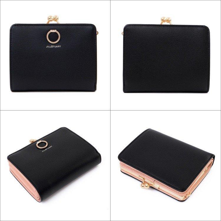 [JILLSTUART] ブラックミニ真珠スタッドカード財布 JILL STUART ジルスチュアート 財布 がま口 ミニ財布 エターナル