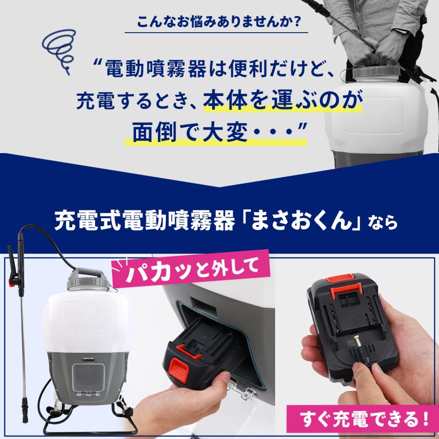 MRG JAPAN 噴霧器 電動 15L 充電式 マキタ互換 バッテリー 業務用