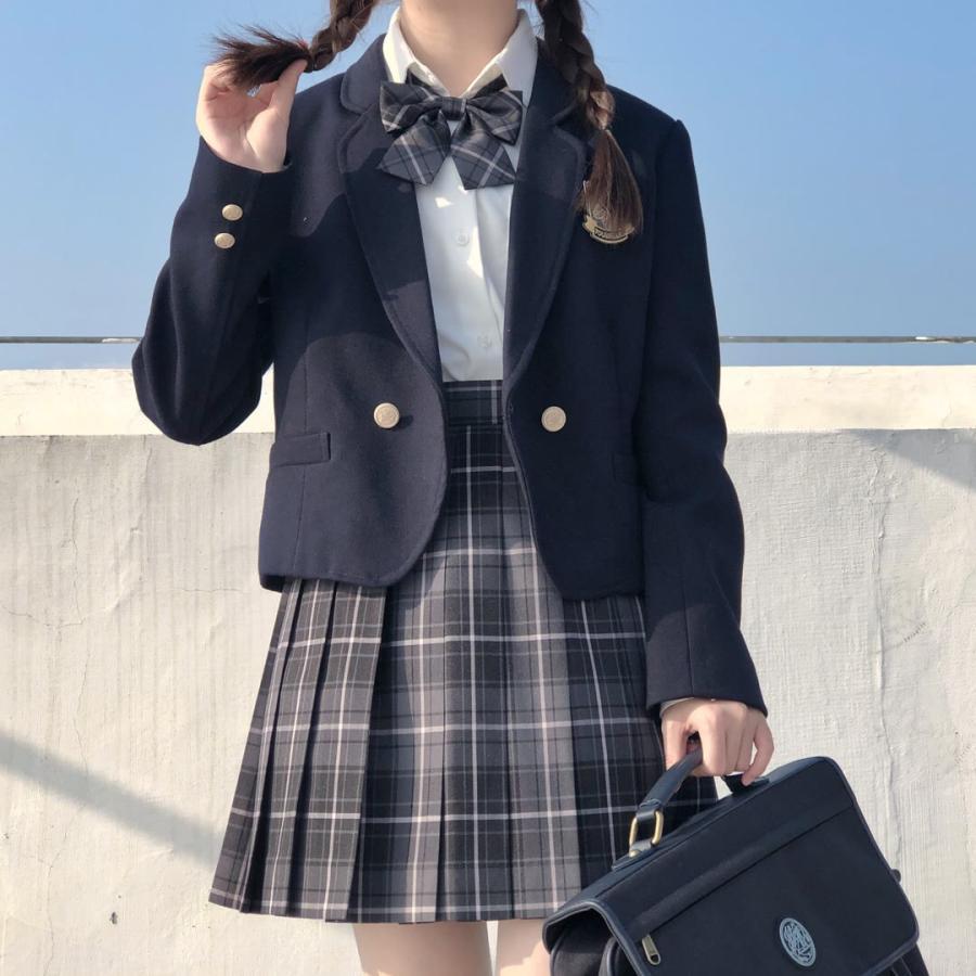 正規品! 女子高生 制服 リボン ブレザー スカート チェック セット JK