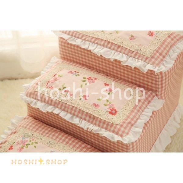 ペット 犬 猫 階段 ステップ 段差移動 補助階段 柔らかい クッション 3段 無地 チェック柄 ドット柄 フリル 花柄 レース ドッグ キャット ホワイト ペット 犬 猫 階段 ステップ 段差移動 補助階段 柔らかい クッション 3段 無地 チェック柄 ドット柄 フリル 花柄 レース ドッグ キャット ホワイト