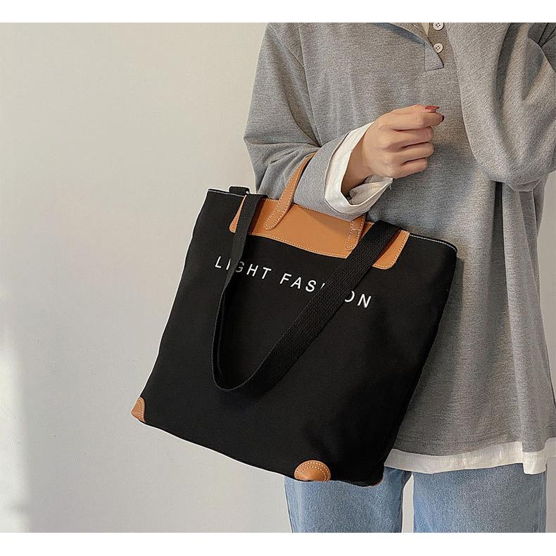 トートバッグ ショルダーバッグ レディース カバン 無地 切り替え プリント A4 通勤バッグ 通学 旅行 布 シンプル 肩掛け かわいい ビジネス カジュアル | ブランド登録なし | 10