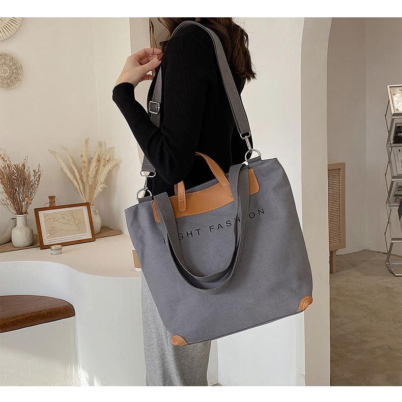 トートバッグ ショルダーバッグ レディース カバン 無地 切り替え プリント A4 通勤バッグ 通学 旅行 布 シンプル 肩掛け かわいい ビジネス カジュアル | ブランド登録なし | 14