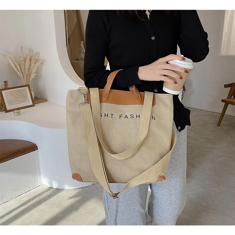 トートバッグ ショルダーバッグ レディース カバン 無地 切り替え プリント A4 通勤バッグ 通学 旅行 布 シンプル 肩掛け かわいい ビジネス カジュアル | ブランド登録なし | 07