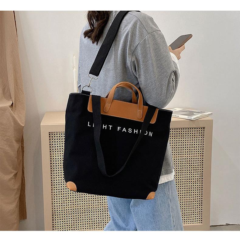 トートバッグ ショルダーバッグ レディース カバン 無地 切り替え プリント A4 通勤バッグ 通学 旅行 布 シンプル 肩掛け かわいい ビジネス カジュアル | ブランド登録なし | 08