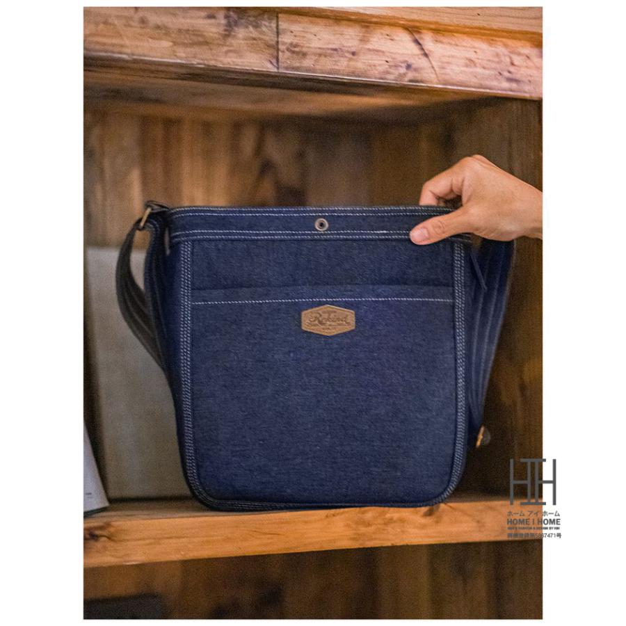 デニムショルダーバッグ 本革 使いやすい 肩掛け メンズ 9.6オンス デニム レディース 鞄 プレゼント ボディバッグ 本革 バッグ 鞄 斜めがけバッグ 大人 | ホームアイホーム | 03