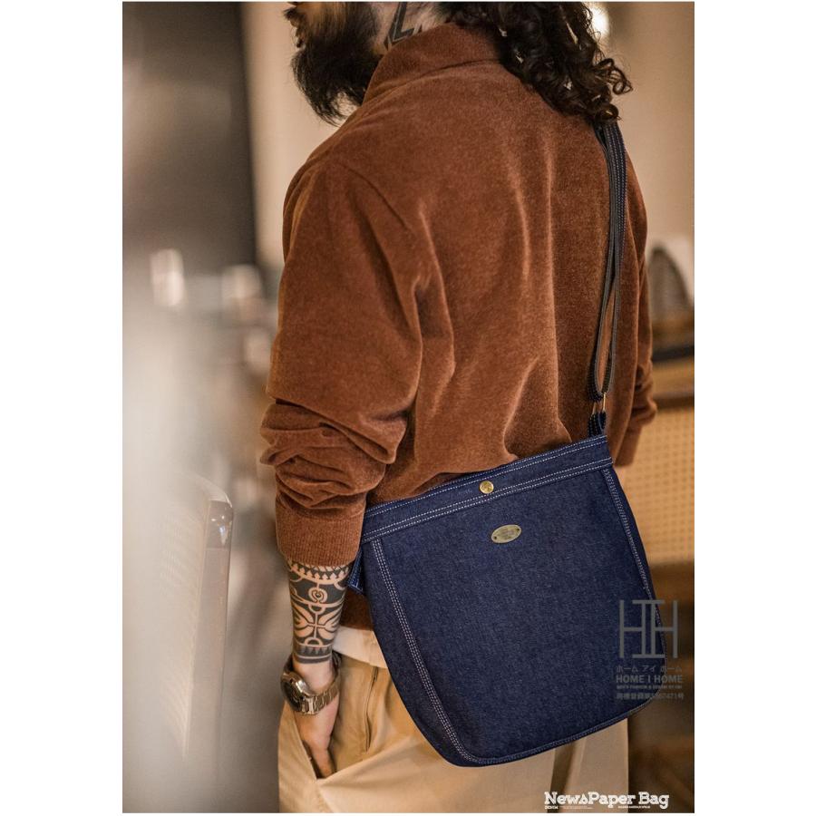 デニムショルダーバッグ 本革 使いやすい 肩掛け メンズ 9.6オンス デニム レディース 鞄 プレゼント ボディバッグ 本革 バッグ 鞄 斜めがけバッグ 大人 | ホームアイホーム | 09