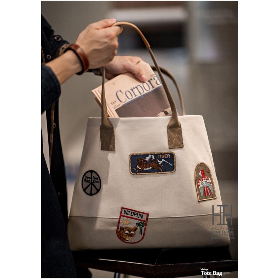 2way トートバッグ キャンバス メンズ レディース 大きめ A4サイズ対応 おしゃれ ワッペン 本革 大容量 横長 帆布 キャンバスバッグ 手提げバッグ プレゼント | ホームアイホーム | 11