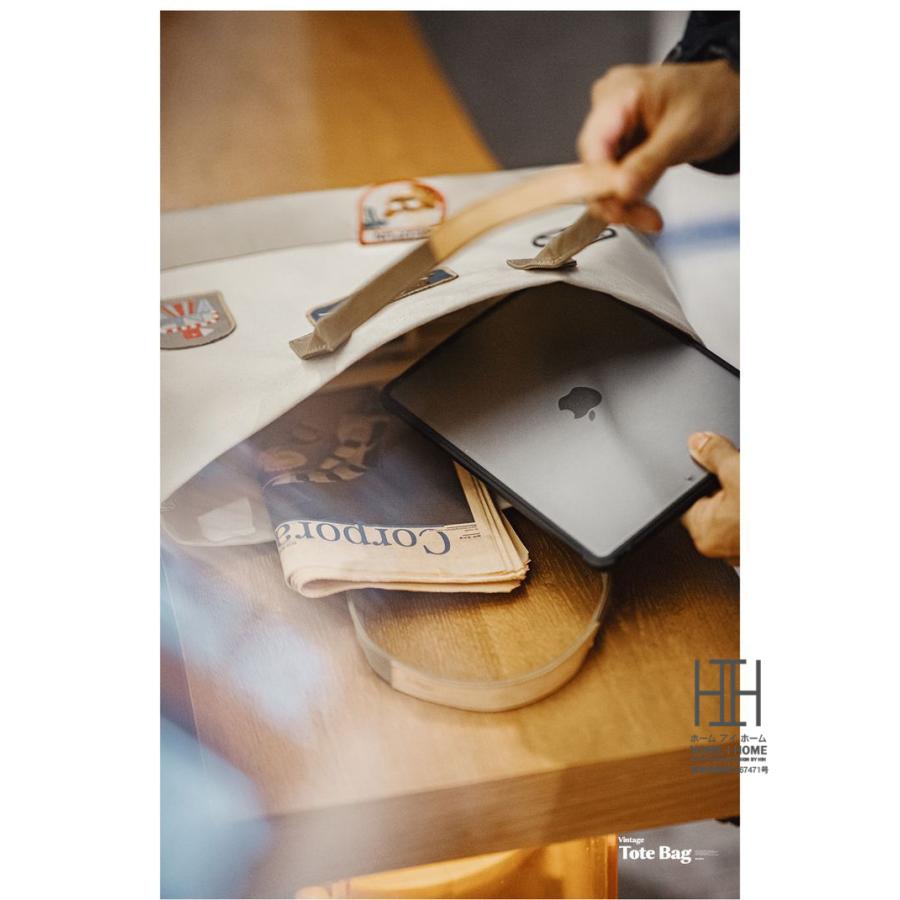 2way トートバッグ キャンバス メンズ レディース 大きめ A4サイズ対応 おしゃれ ワッペン 本革 大容量 横長 帆布 キャンバスバッグ 手提げバッグ プレゼント | ホームアイホーム | 06