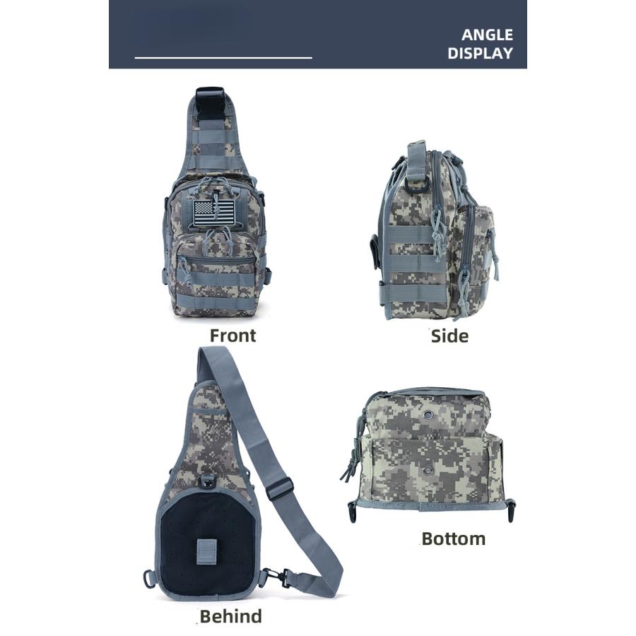 ボディバッグ カモフラージュ 迷彩柄 モール式 2WAY メンズバッグ 手持ち 鞄 ミリタリーバッグ 撥水加工 900D高密度ナイロン生地 大容量機能バッグ | ホームアイホーム | 12