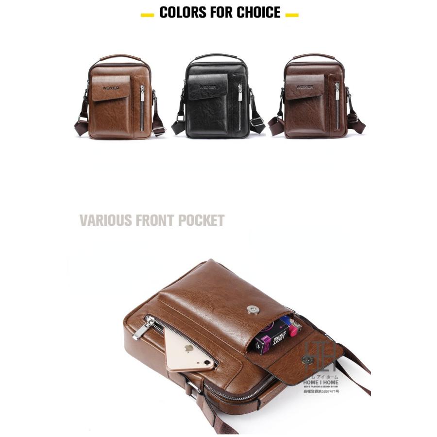 ミニトート メンズ バッグ ショルダーバッグ メンズバッグ ショルダー PU レザー トートバッグ 2WAY 手持ち 撥水 鞄 小さめ 通勤 | ホームアイホーム | 04