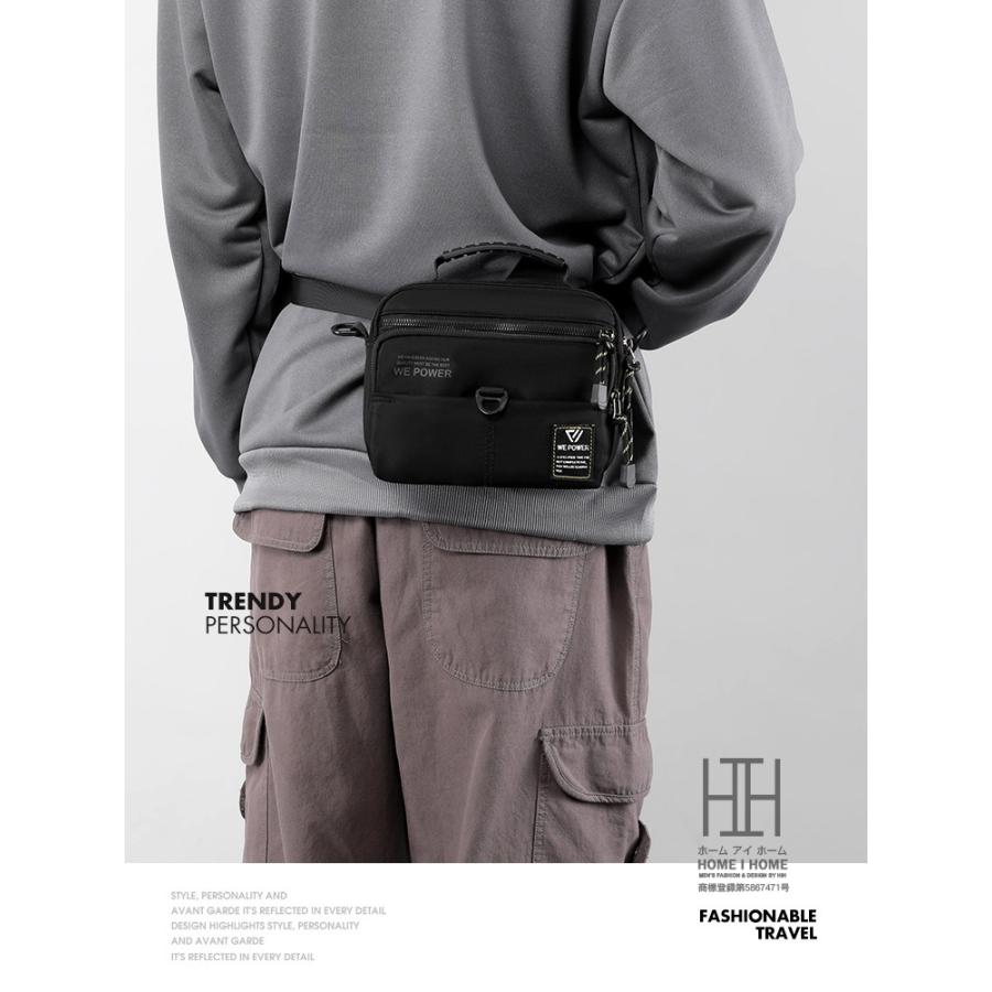 ウエストポーチ 2WAY ショルダーバッグ 撥水 メンズ レディース ミニショルダーバッグ サコッシュ 斜め掛け ミニ 鞄 メンズバッグ 黒 | ホームアイホーム | 07