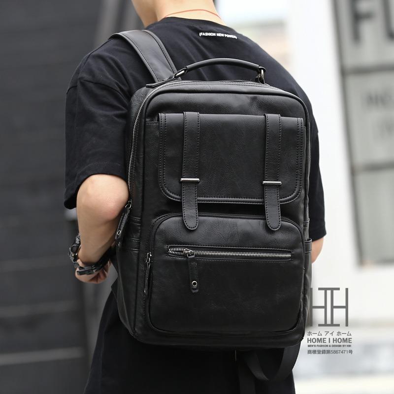 リュック メンズ 大容量 レザー 革 スクエア バックパック撥水 防汚 リュックサック デイパック バッグ 通勤 通学 ビジネス 学生 アウトドア | ホームアイホーム