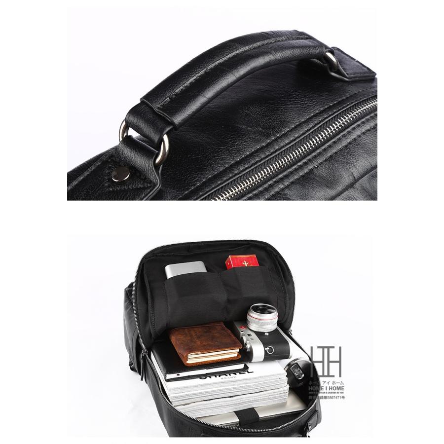 リュック メンズ 大容量 レザー 革 スクエア バックパック撥水 防汚 リュックサック デイパック バッグ 通勤 通学 ビジネス 学生 アウトドア | ホームアイホーム | 14