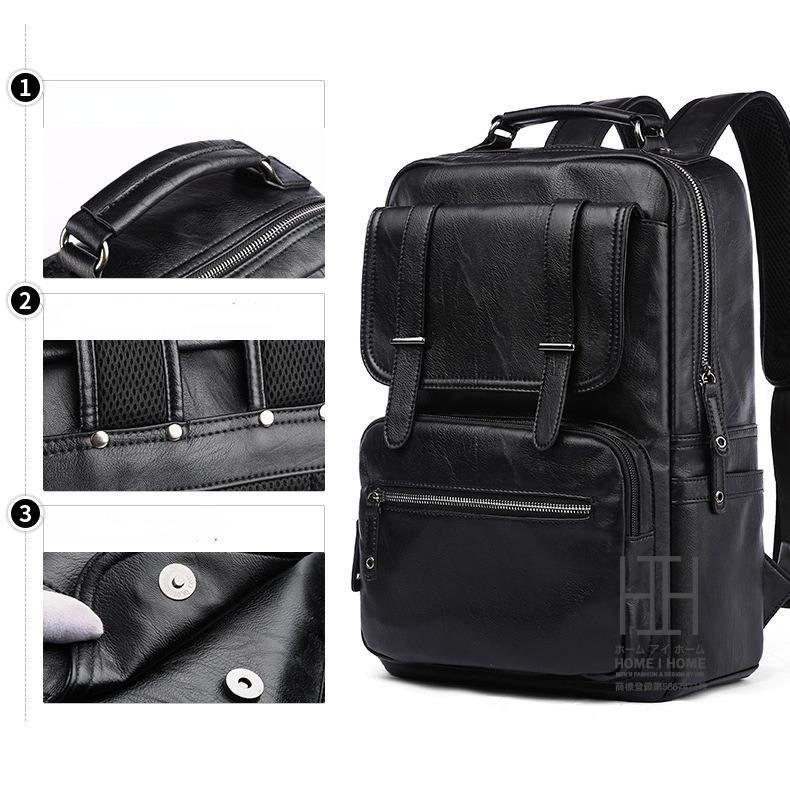 リュック メンズ 大容量 レザー 革 スクエア バックパック撥水 防汚 リュックサック デイパック バッグ 通勤 通学 ビジネス 学生 アウトドア | ホームアイホーム | 02