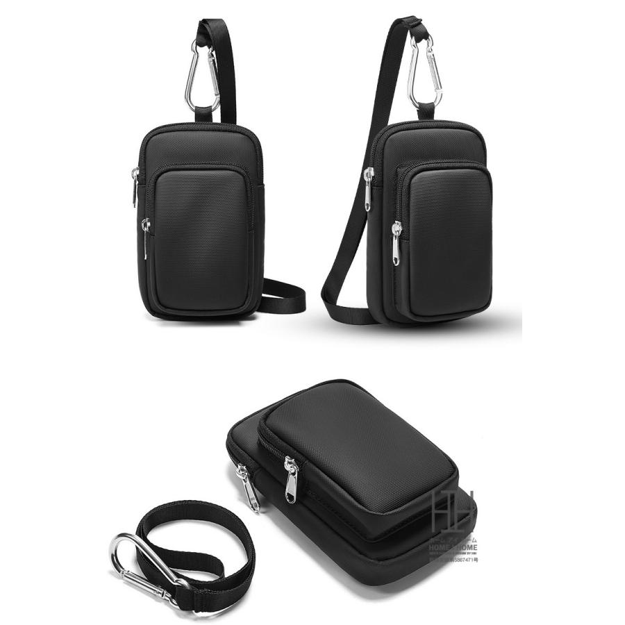 スマホポーチ ショルダーバッグ ウエストポーチ 斜め掛け 撥水 ミニショルダーバッグ 財布 多機能 ミニバッグ 肩掛け カジュアル シンプル | ホームアイホーム | 08