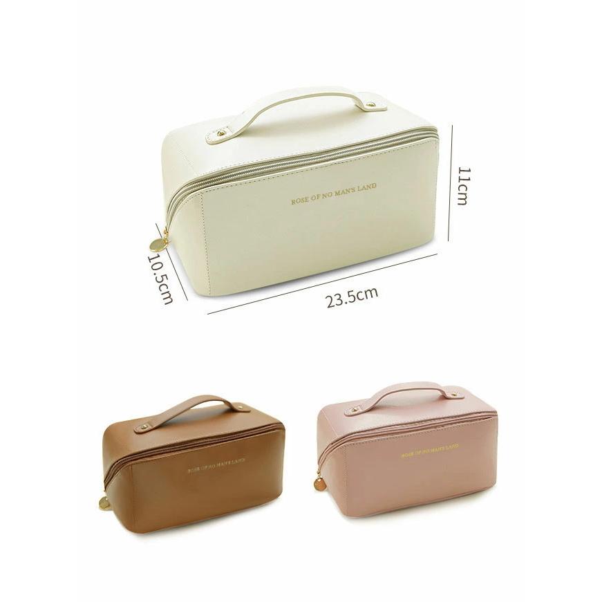 バニティケース 仕切り 大容量 バニティバッグ 北欧風 PUレザー 化粧バッグ つや消し マルチポーチ 持ち運び 出張 旅行 化粧品収納 バッグ メイク道具収納 | ホームアイホーム | 17