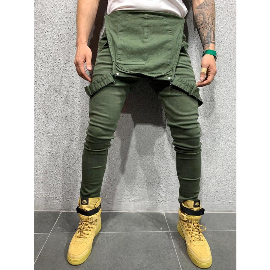 サロペット オーバーオール スキニー メンズ パンツ 細身 スリム デニム 無地/迷彩 アウトドア アメカジ カッコイイ オールインワン おしゃれ きれいめ 春 秋 | ホームアイホーム | 05