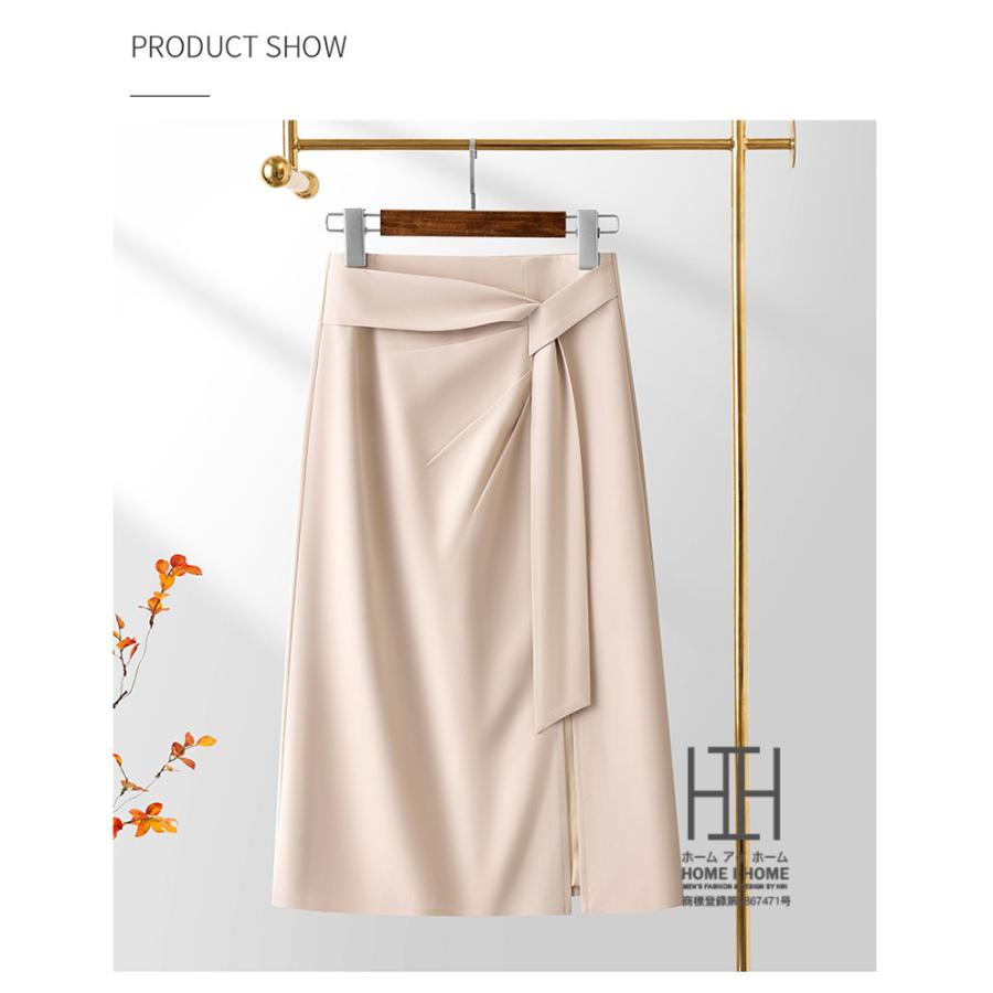 スーツスカート ロングスカート レディース ハイウエスト スリット アシンメトリー 非対称 不規則デザイン 通勤 スリット 体型カバー ミモレ丈 ロング Aライン | ホームアイホーム | 05