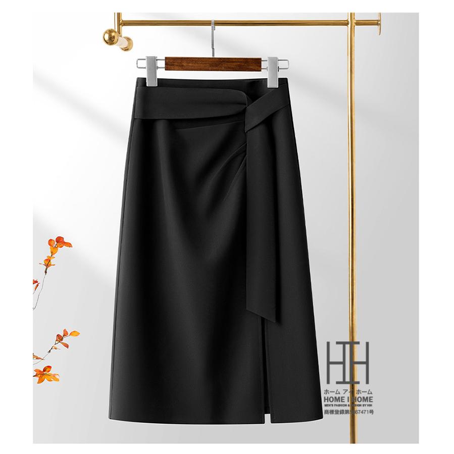 スーツスカート ロングスカート レディース ハイウエスト スリット アシンメトリー 非対称 不規則デザイン 通勤 スリット 体型カバー ミモレ丈 ロング Aライン | ホームアイホーム | 08