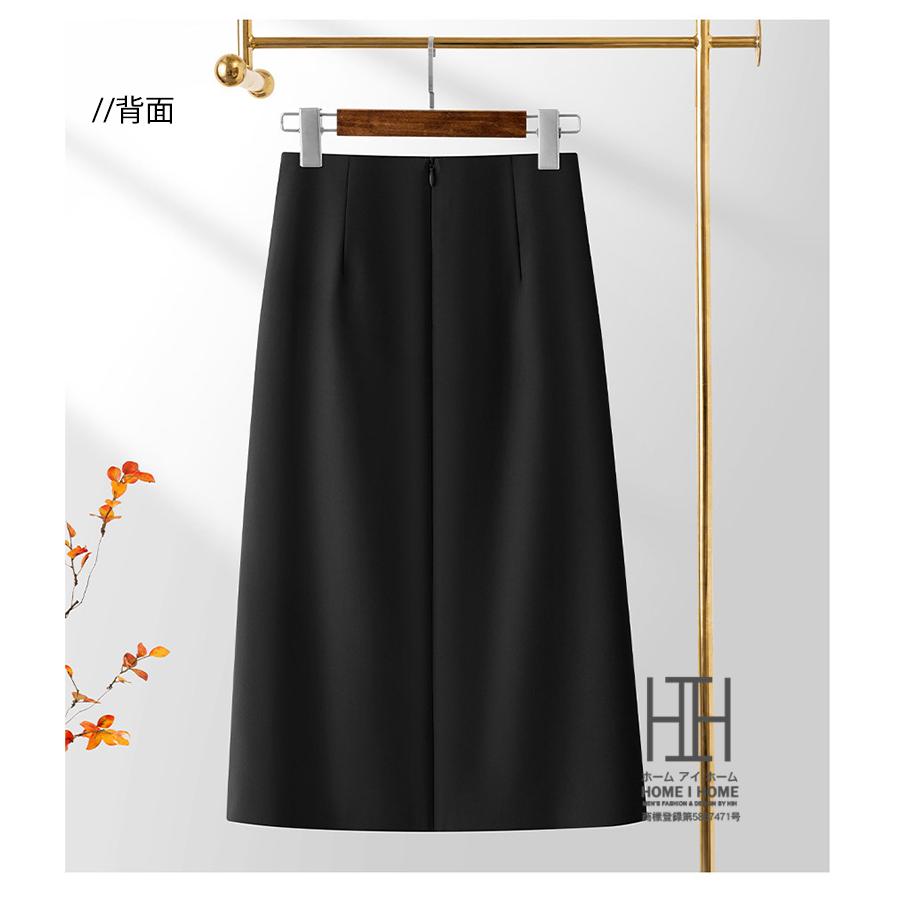 スーツスカート ロングスカート レディース ハイウエスト スリット アシンメトリー 非対称 不規則デザイン 通勤 スリット 体型カバー ミモレ丈 ロング Aライン | ホームアイホーム | 09