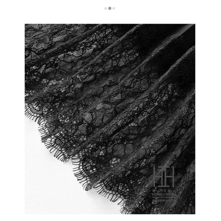 プリーツスカート ロングスカート レディース レース切り替え 通勤 台形スカート 体型カバー ミモレ丈 ロング フレア Aライン ウエストゴム 大人 上品 ブラック | ホームアイホーム | 12