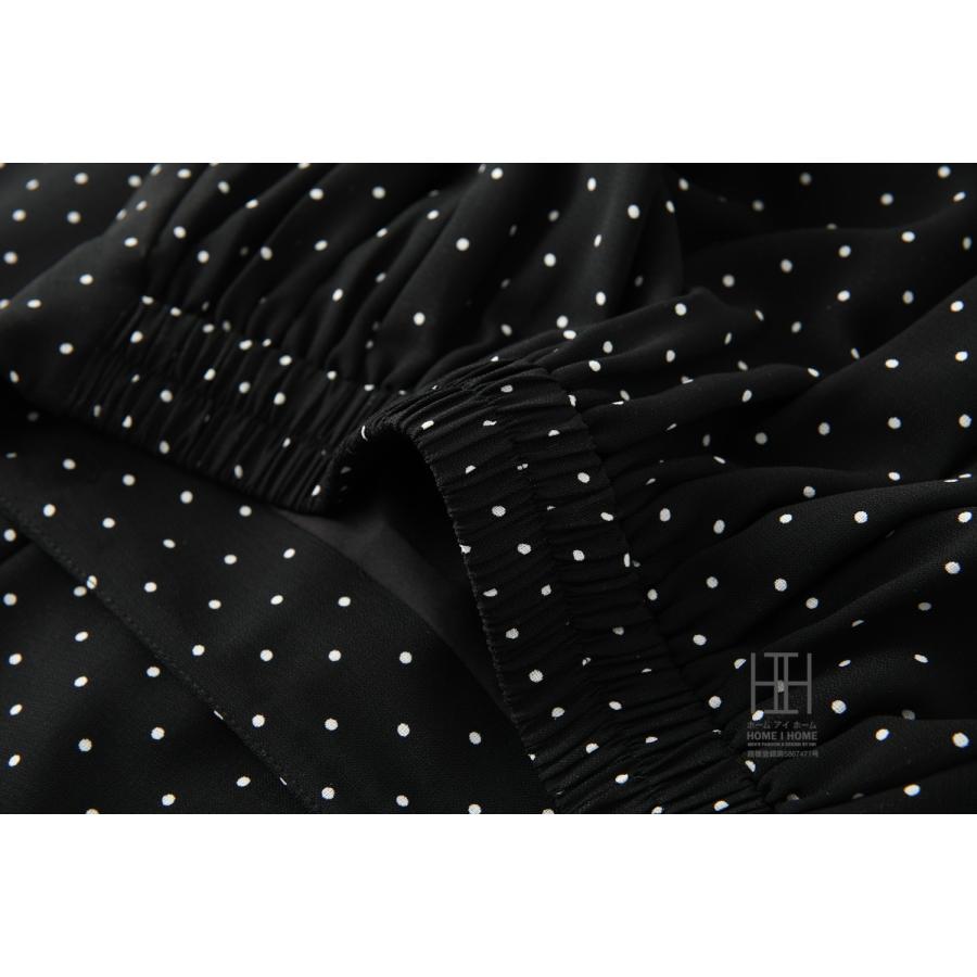 スカート オフィス レディース Aライン プリントスカート ロングスカート フレアスカート フレア ロング 水玉 柄 ドット 後ろゴム きれいめ オフィスカジュアル | ホームアイホーム | 08