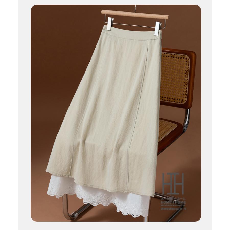 レースコンビ Aラインスカート aラインスカート ロング 台形スカート マキシ丈 体型カバー 大きいサイズ aライン 着痩せ 大人 おしゃれ 上品 可愛い カジュアル | ホームアイホーム | 13