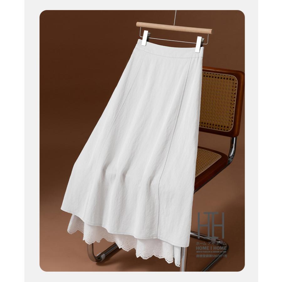 レースコンビ Aラインスカート aラインスカート ロング 台形スカート マキシ丈 体型カバー 大きいサイズ aライン 着痩せ 大人 おしゃれ 上品 可愛い カジュアル | ホームアイホーム | 09