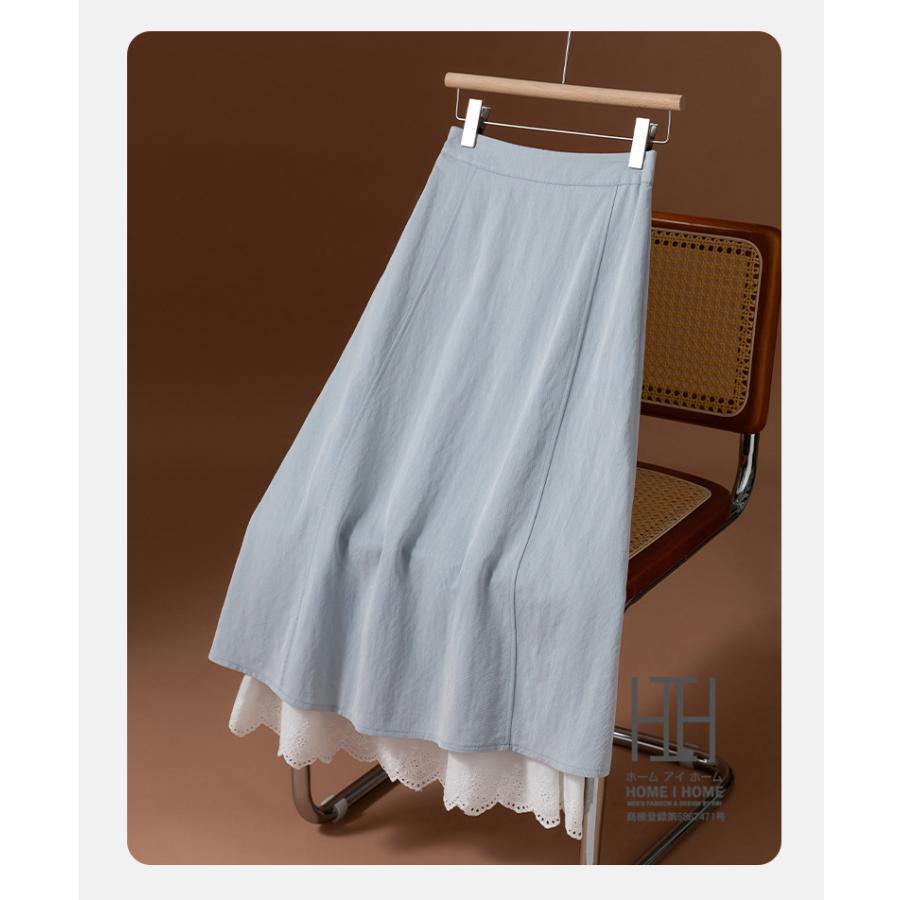 レースコンビ Aラインスカート aラインスカート ロング 台形スカート マキシ丈 体型カバー 大きいサイズ aライン 着痩せ 大人 おしゃれ 上品 可愛い カジュアル | ホームアイホーム | 11