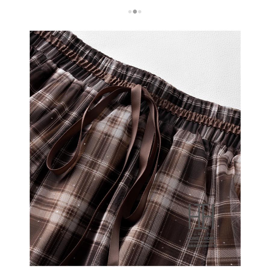 スカート 着痩せ 高見え チュールスカート チェック柄 ロング ボリューム チュール 春 夏 秋 冬 大人 フレアスカート aライン フレア 大きいサイズ 脚長効果 | ホームアイホーム | 10