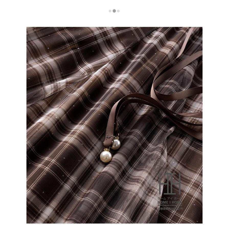 スカート 着痩せ 高見え チュールスカート チェック柄 ロング ボリューム チュール 春 夏 秋 冬 大人 フレアスカート aライン フレア 大きいサイズ 脚長効果 | ホームアイホーム | 11