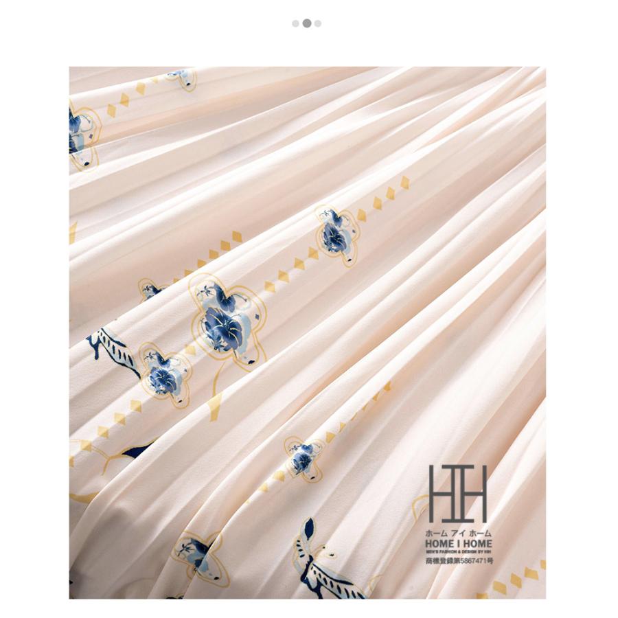 水墨画 プリーツスカート レディース 通気性 清涼 Aライン 体型カバー 脚長 着痩せ ウエストゴム 涼しい リラックス ストレスフリー カジュアル フレア | ホームアイホーム | 12