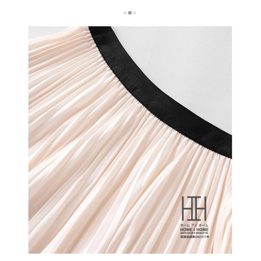 水墨画 プリーツスカート レディース 通気性 清涼 Aライン 体型カバー 脚長 着痩せ ウエストゴム 涼しい リラックス ストレスフリー カジュアル フレア | ホームアイホーム | 11