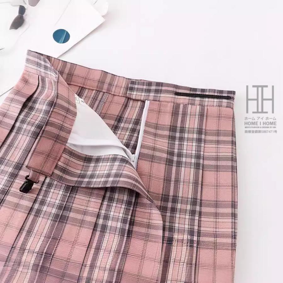 プリーツスカート レディース チェック柄 ミニスカート 学生 高校生 フレアスカート 可愛い 膝上 スクール JK制服 スカート丈 選べる 43cm 48cm 10色展開 通学 | ホームアイホーム | 22