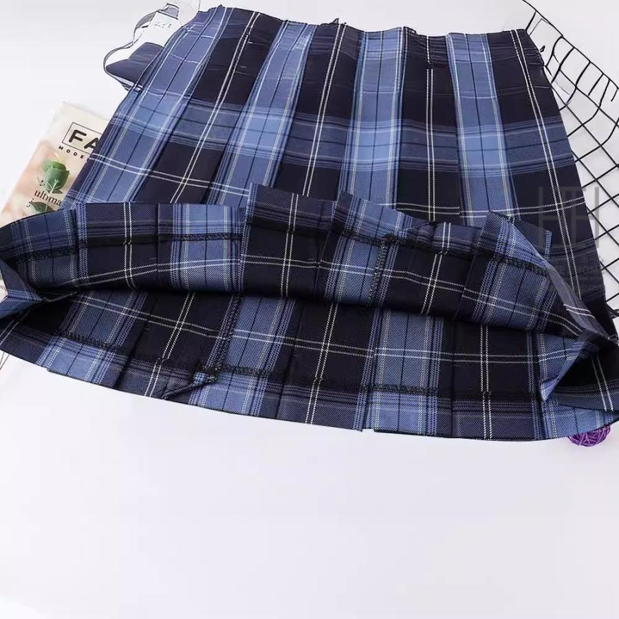 プリーツスカート レディース チェック柄 ミニスカート 学生 高校生 フレアスカート 可愛い 膝上 スクール JK制服 スカート丈 選べる 43cm 48cm 10色展開 通学 | ホームアイホーム | 23