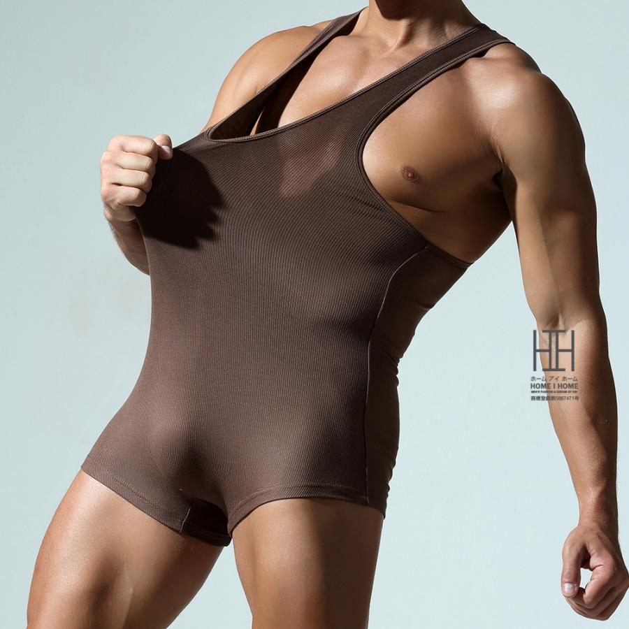 ボディースーツ レスリングウェア フィットネス メンズ ユニオンスーツ 男性下着 ルームウェア もっこり プリケツ 筋トレ 吸水速乾 ソフト生地 肌触り スポーツ | ホームアイホーム | 11