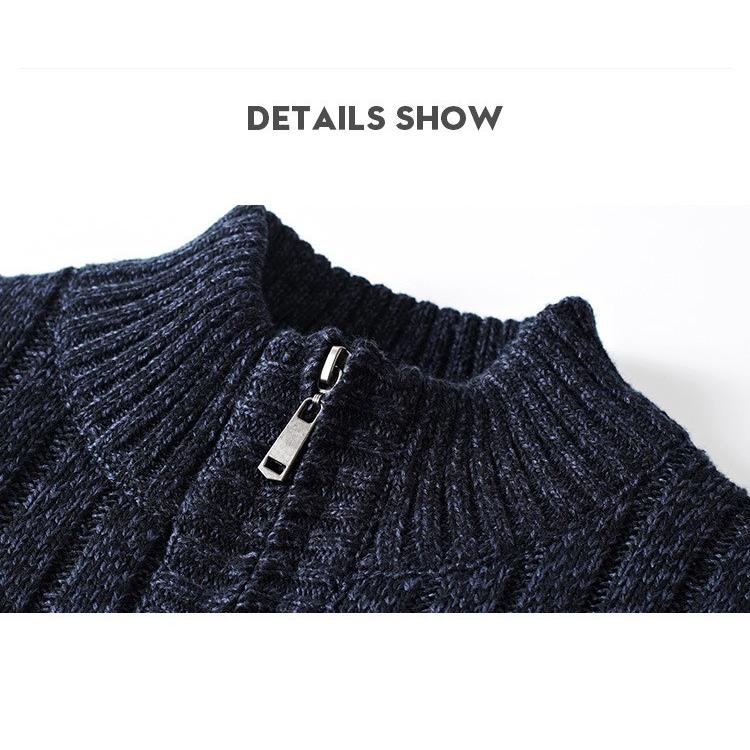 ニットベスト 裏起毛 メンズ ニット ベスト ジップアップ 立ち襟 無地 シンプル 前開き ビジネス | ホームアイホーム | 09