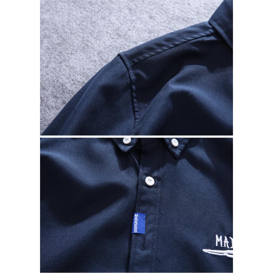 オックスフォードシャツ ボタンダウン 長袖 メンズ ワンポイント 刺繍入り ロゴ コットン おしゃれ スタイリッシュ お兄系 カジュアル トップス 羽織り | ホームアイホーム | 08