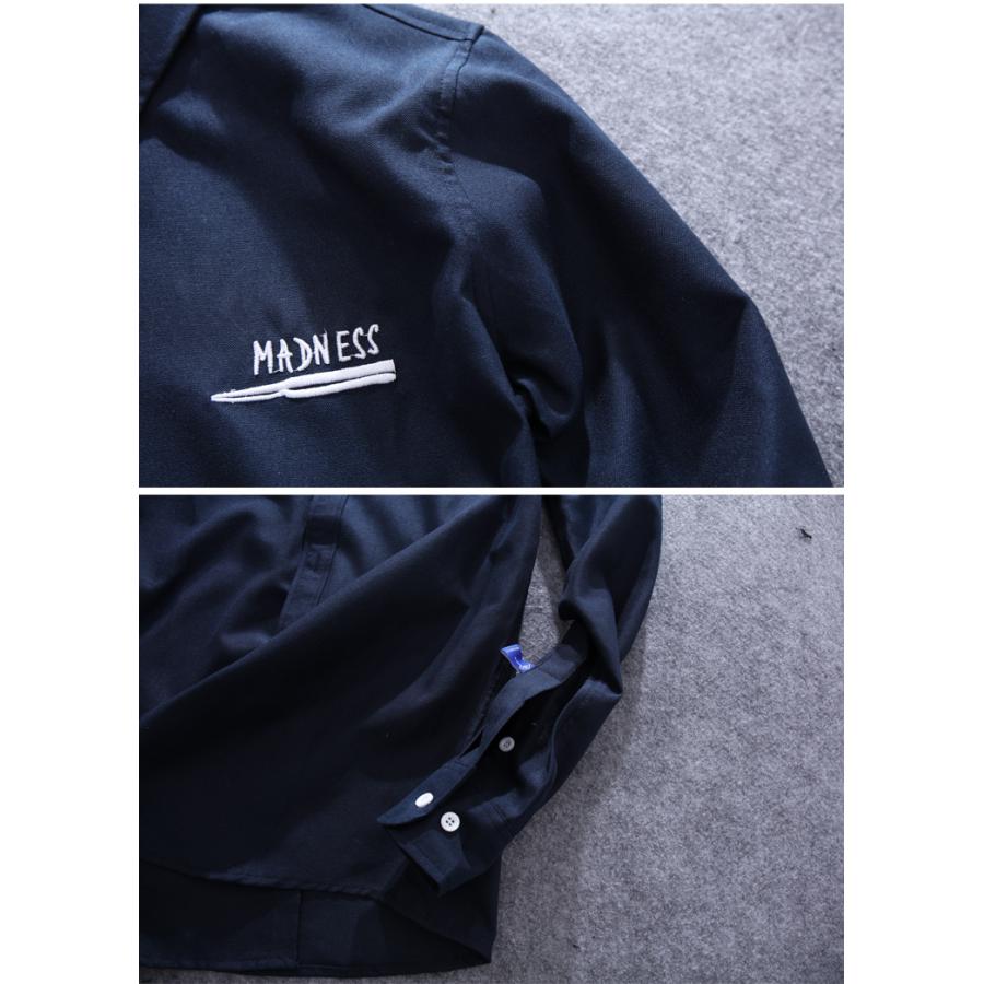 オックスフォードシャツ ボタンダウン 長袖 メンズ ワンポイント 刺繍入り ロゴ コットン おしゃれ スタイリッシュ お兄系 カジュアル トップス 羽織り | ホームアイホーム | 09