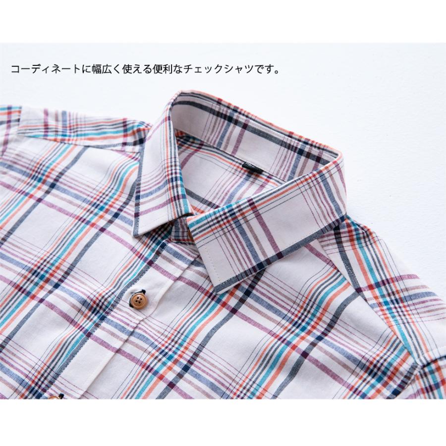 シャツ メンズ チェックシャツ 長袖シャツ 綿 通気 通勤 仕事 春秋 カジュアルシャツ カジュアル おしゃれ チェック レギュラー ギンガムチェック 柄シャツ | ホームアイホーム | 03