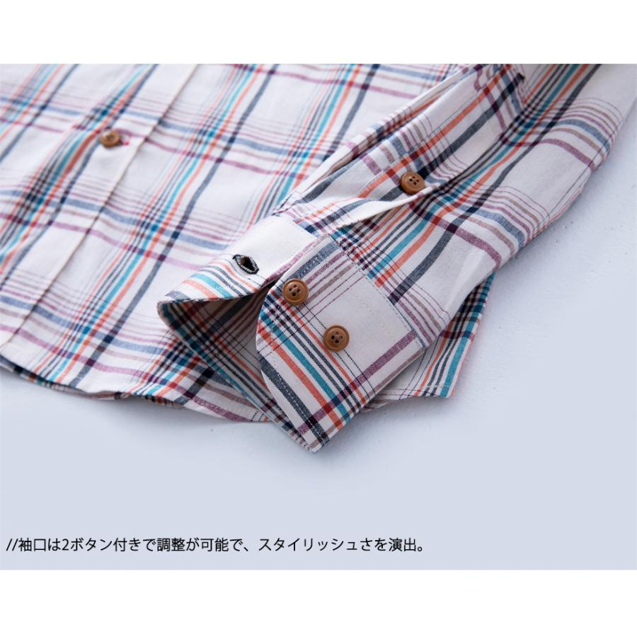 シャツ メンズ チェックシャツ 長袖シャツ 綿 通気 通勤 仕事 春秋 カジュアルシャツ カジュアル おしゃれ チェック レギュラー ギンガムチェック 柄シャツ | ホームアイホーム | 09