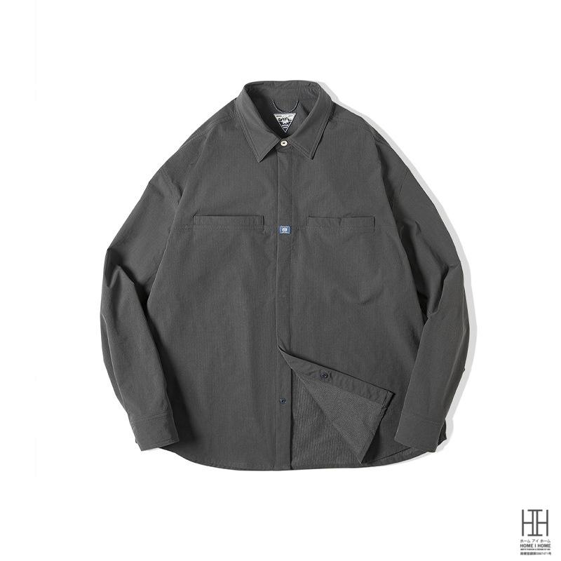 カジュアルシャツ シャツジャケット メンズ 長袖 大きいサイズ ナイロンジャケット ストレッチ 両ポケット スナップボタン アウトドア シワになりにくい | ホームアイホーム | 16