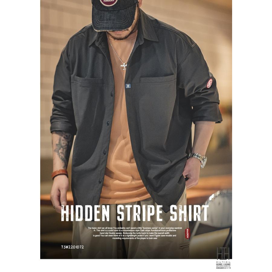 カジュアルシャツ シャツジャケット メンズ 長袖 大きいサイズ ナイロンジャケット ストレッチ 両ポケット スナップボタン アウトドア シワになりにくい | ホームアイホーム | 02