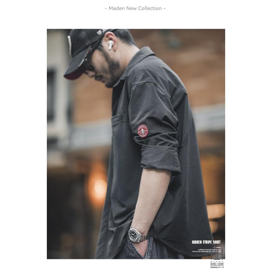 カジュアルシャツ シャツジャケット メンズ 長袖 大きいサイズ ナイロンジャケット ストレッチ 両ポケット スナップボタン アウトドア シワになりにくい | ホームアイホーム | 06