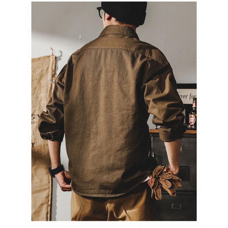 ミリタリージャケット メンズ 長袖 ワークシャツ 白シャツ ライトジャケット アメカジ カジュアル ストリート オシャレ コットン メンズファッション | ホームアイホーム | 15