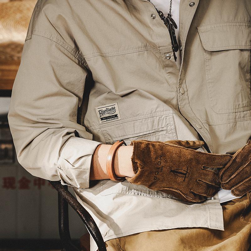 ライトジャケット メンズ 無地 アメカジ ミリタリー ワークシャツ カジュアルシャツ スナップボタン メンズファッション 大きいポケット 秋冬 | ホームアイホーム | 06