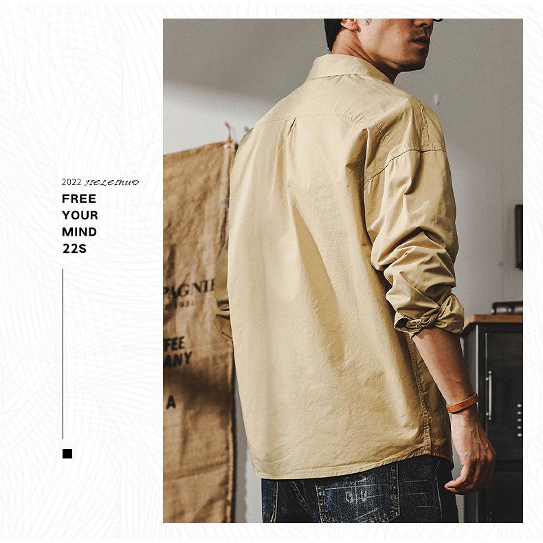 ライトジャケット メンズ 無地 アメカジ ミリタリー ワークシャツ カジュアルシャツ スナップボタン メンズファッション 大きいポケット 秋冬 | ホームアイホーム | 07