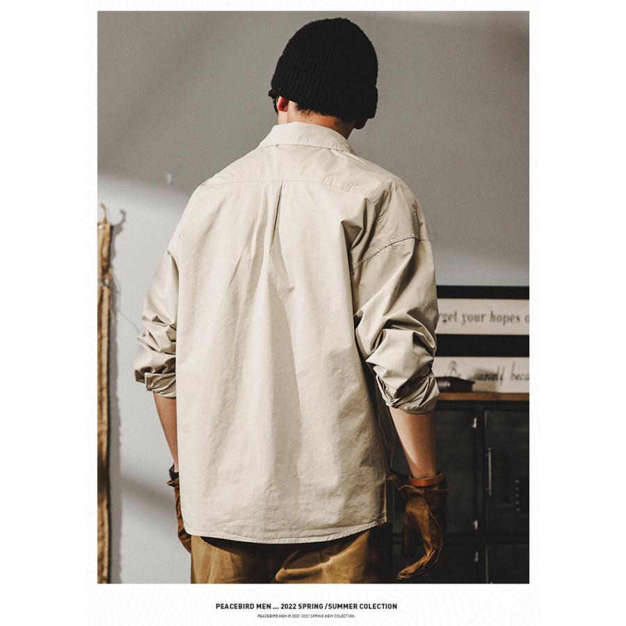 ライトジャケット メンズ 無地 アメカジ ミリタリー ワークシャツ カジュアルシャツ スナップボタン メンズファッション 大きいポケット 秋冬 | ホームアイホーム | 08